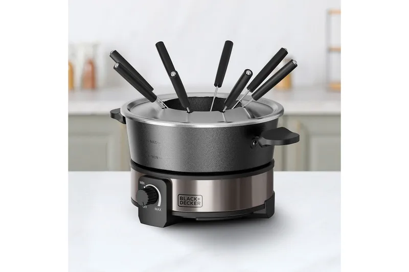 Fonduegryte Black+Decker 2L - Sølv - Servering & borddekking - Gryter & kasseroller - Fonduegryte