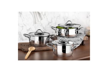 Pottesett (6 deler) Nymora Sølv - Sølv - Servering & borddekking - Gryter & kasseroller - Gryte