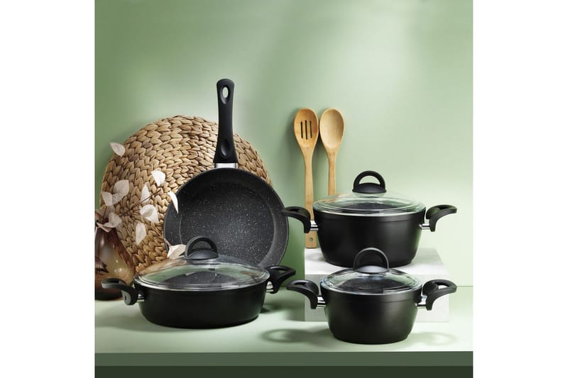 Pottesett (7 deler) Ashmoor Svart - Svart - Servering & borddekking - Gryter & kasseroller - Kasseroll