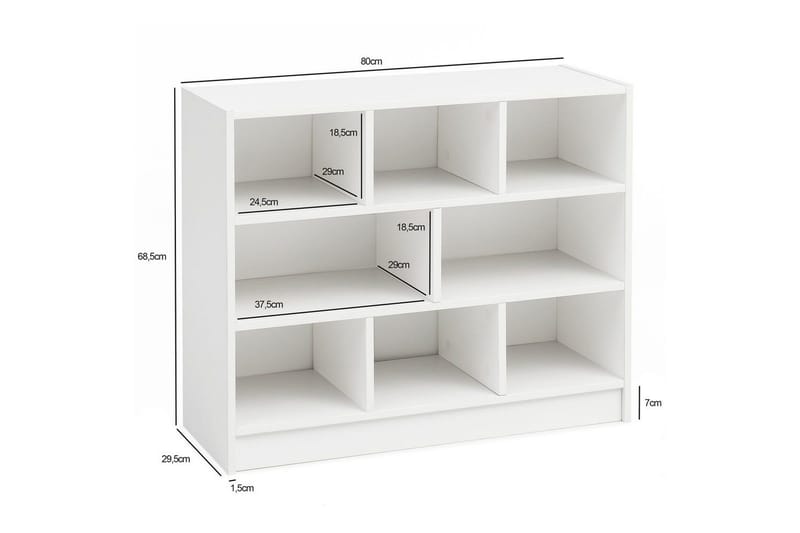 Bokhylle Wohnling Sponplate med 8 Oppbevaringshyller - Servering & borddekking - Karaffler og mugger - Glassflaske