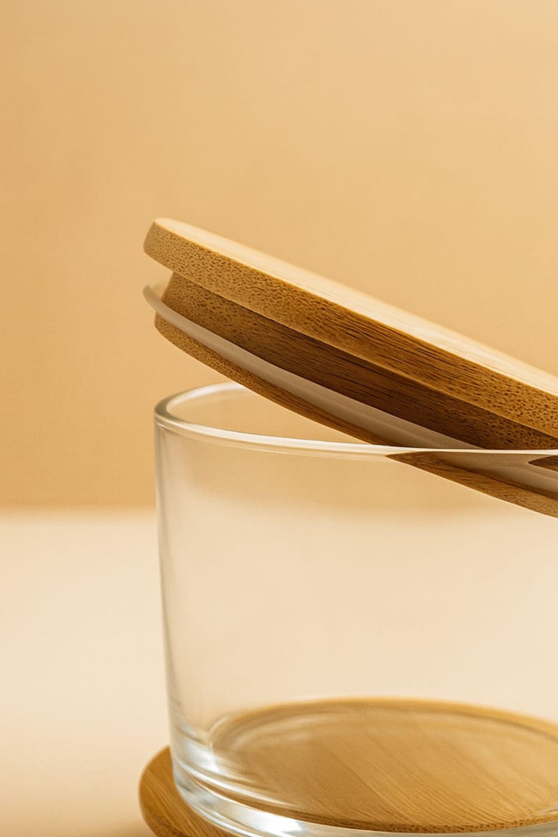 Oppbevaringsbokssett (12 deler) Opviq Cleo Shelf (8 x 8 x 5 cm) Transparent eik - Transparent eik - Servering & borddekking - Karaffler og mugger - Glassflaske