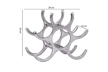 Vinstativ Wohnling Aluminiumstøp Håndpolert Plass til 6 Flasker Modern Loft - Oppbevaring - Hylle - Oppbevaringshylle - Vinstativ & vinhylle