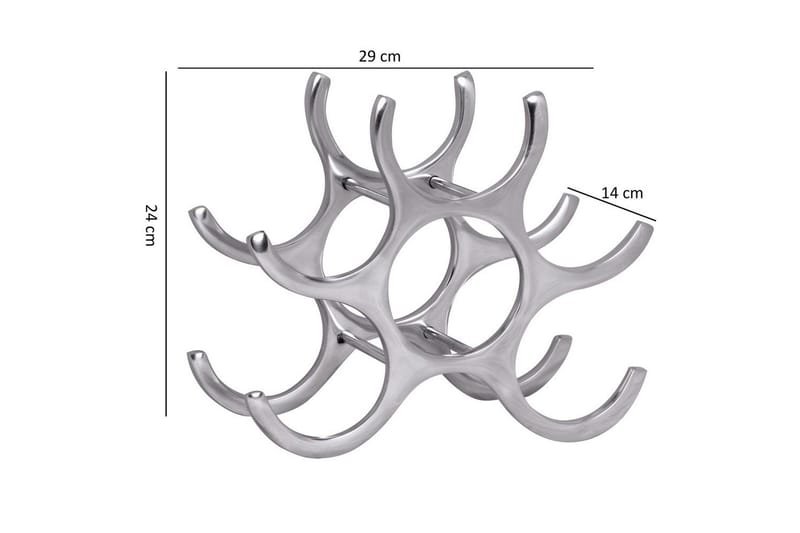 Vinstativ Wohnling Aluminiumstøp Håndpolert Plass til 6 Flasker Modern Loft - Oppbevaring - Hylle - Oppbevaringshylle - Vinstativ & vinhylle