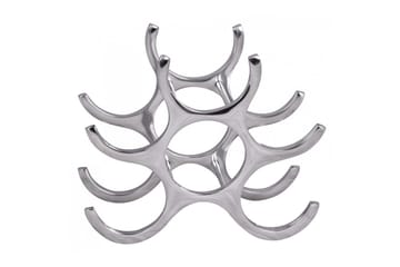 Vinstativ Wohnling Aluminiumstøp Håndpolert Plass til 6 Flasker Modern Loft - Oppbevaring - Hylle - Oppbevaringshylle - Vinstativ & vinhylle