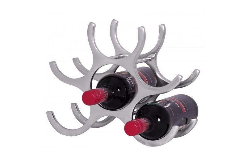 Vinstativ Wohnling Aluminiumstøp Håndpolert Plass til 6 Flasker Modern Loft