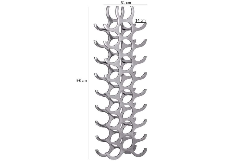 Vinstativ Wohnling Aluminiumstøp Håndpolert Plass til 27 Flasker Modern Loft - Oppbevaring - Hylle - Oppbevaringshylle - Vinstativ & vinhylle