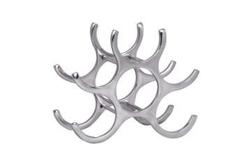 Vinstativ Wohnling Aluminiumstøp Håndpolert Plass til 6 Flasker Modern Loft - Oppbevaring - Hylle - Oppbevaringshylle - Vinstativ & vinhylle