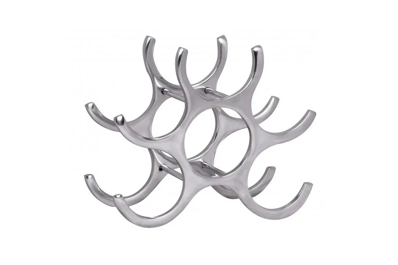 Vinstativ Wohnling Aluminiumstøp Håndpolert Plass til 6 Flasker Modern Loft - Oppbevaring - Hylle - Oppbevaringshylle - Vinstativ & vinhylle