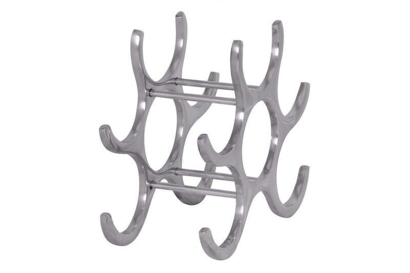 Vinstativ Wohnling Aluminiumstøp Håndpolert Plass til 6 Flasker Modern Loft - Oppbevaring - Hylle - Oppbevaringshylle - Vinstativ & vinhylle