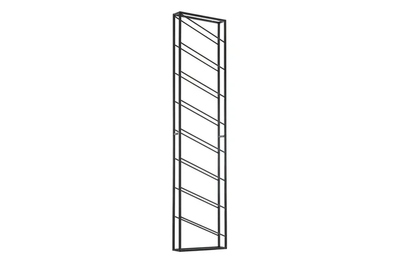 Vinstativ Wohnling veggmontert, plass til 8 flasker, pulverlakkert metall, industriell loftstil Svart, Svart