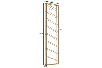 Vinstativ Wohnling veggmontert, plass til 8 flasker, pulverlakkert metall, industriell loftstil Gull - Gull - Oppbevaring - Hylle - Oppbevaringshylle - Vinstativ & vinhylle