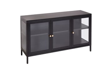 Vitrineskap med LED Newport Svart - Svart - Servering & borddekking - Karaffler og mugger - Glassflaske