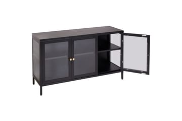 Vitrineskap med LED Newport Svart - Svart - Servering & borddekking - Karaffler og mugger - Glassflaske
