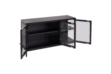 Vitrineskap med LED Newport Svart - Svart - Servering & borddekking - Karaffler og mugger - Glassflaske