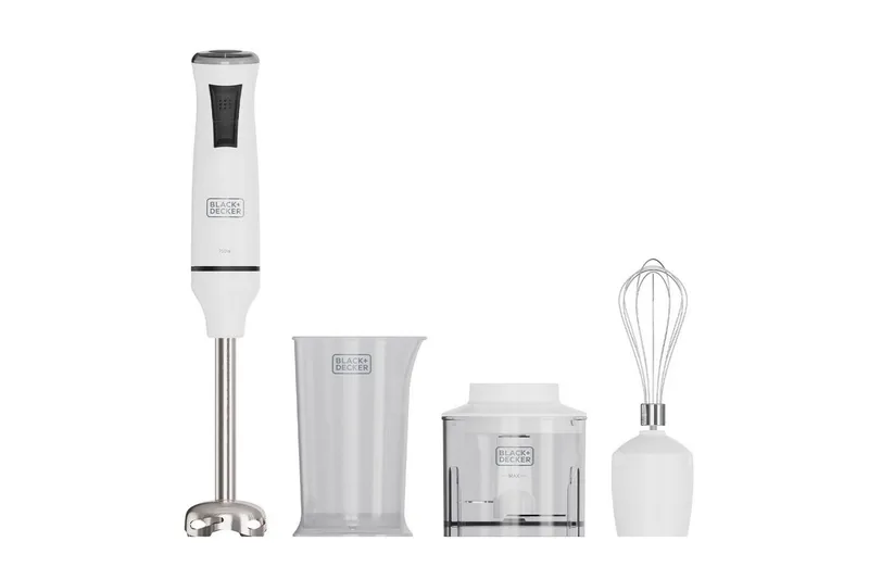 Stavmiksersett Black+Decker 750W Hvit, Hvit