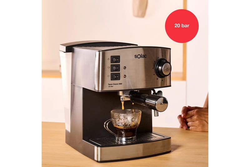 Espressomaskin Solac Taste Classic M80 Inox - Svart||Sølv - Servering & borddekking - Kjøkkenmaskin - Kaffemaskin & kaffetilbehør - Espressomaskiner