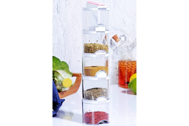 Krydderboks 5-pk - Hvit - Servering & borddekking - Kjøkkenmaskin - Skjære & male - Krydderkvern