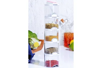 Krydderboks 5-pk - Hvit - Servering & borddekking - Kjøkkenmaskin - Skjære & male - Krydderkvern