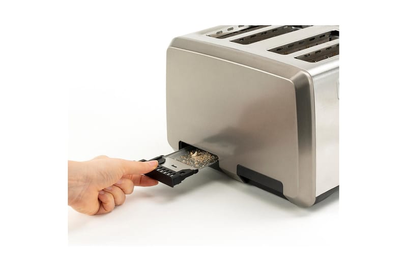 Brødrister Black+Decker 4 spor 1960W børstet stål - Grå - Servering & borddekking - Kjøkkenmaskin - Varme & koke - Brødrister