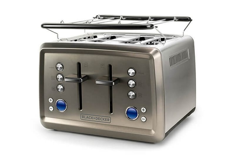 Brødrister Black+Decker 4 spor 1960W børstet stål - Grå - Servering & borddekking - Kjøkkenmaskin - Varme & koke - Brødrister