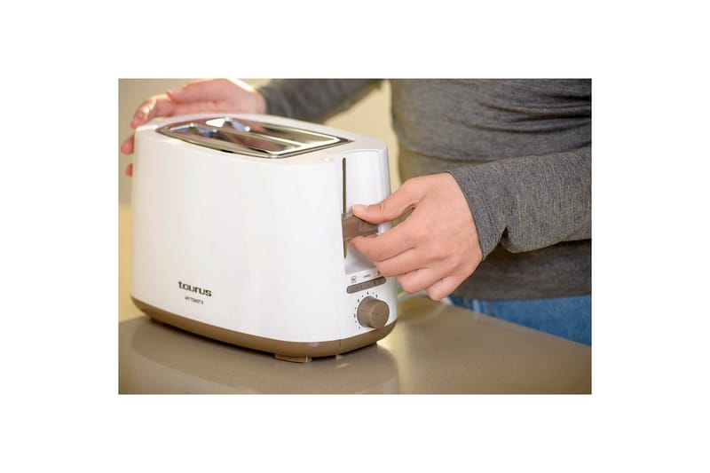 Brødrister Taurus Mytoast II 2 Spalter Hvit - Sølv - Servering & borddekking - Kjøkkenmaskin - Varme & koke - Brødrister