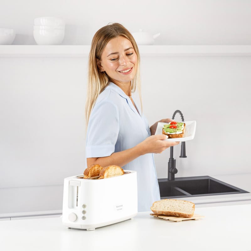 Brødrister Taurus Toastissimo langt spor hvit - hvit - Servering & borddekking - Kjøkkenmaskin - Varme & koke - Brødrister