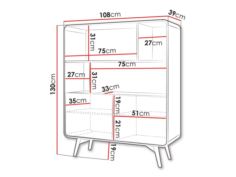 Corvan Bokhylle 130 cm - Servering & borddekking - Kjøkkenmaskin - Varme & koke - Popcornmaskin