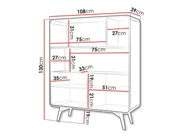 Corvan Bokhylle 130 cm - Oppbevaring - Hylle - Bokhylle