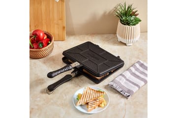 Sandwichmaker Ironfell Svart - Svart - Servering & borddekking - Kjøkkenmaskin - Varme & koke - Klemgrill & smørbrødgrill