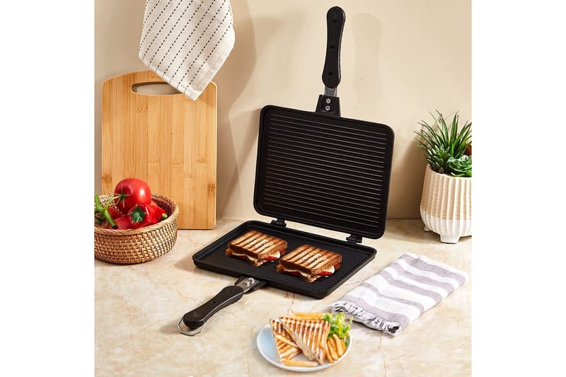 Sandwichmaker Ironfell Svart - Svart - Servering & borddekking - Kjøkkenmaskin - Varme & koke - Klemgrill & smørbrødgrill