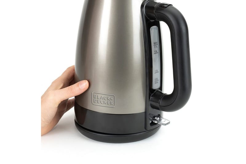 Vannkoker Black+Decker 2200W 1,7L Børstet Rustfritt Stål - Sølv - Servering & borddekking - Kjøkkenmaskin - Varme & koke - Vannkoker