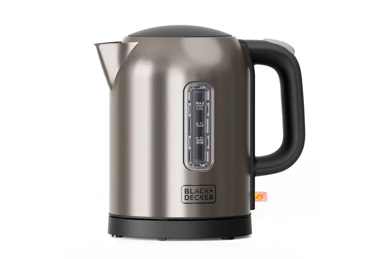 Vannkoker Black+Decker 2200W 1L Børstet stål, Sølv