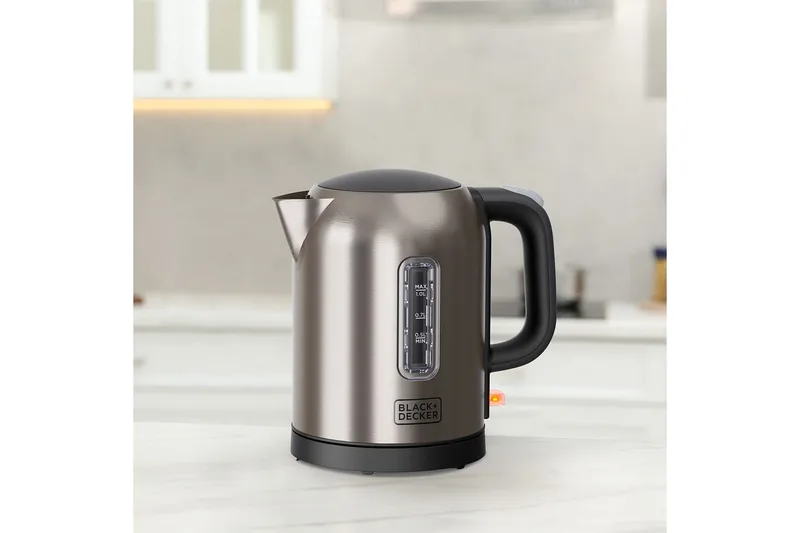 Vannkoker Black+Decker 2200W 1L Børstet stål - Sølv - Servering & borddekking - Kjøkkenmaskin - Varme & koke - Vannkoker