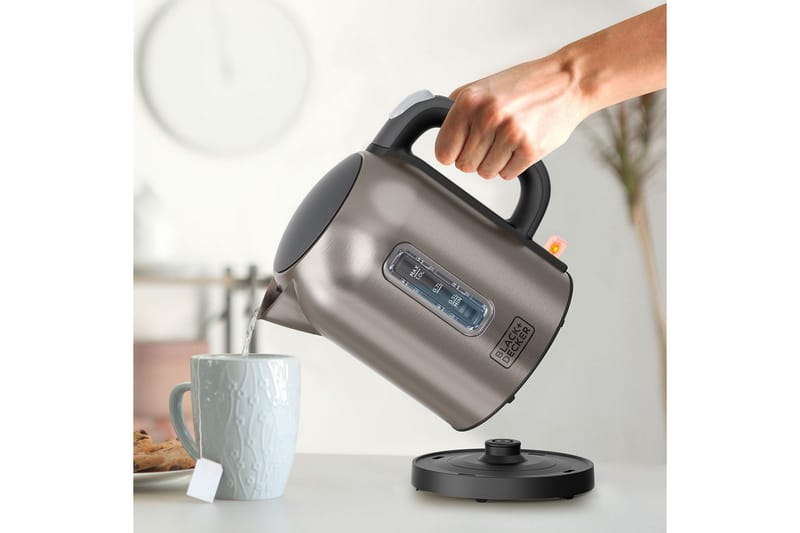 Vannkoker Black+Decker 2200W 1L Børstet Stål - Sølv - Servering & borddekking - Kjøkkenmaskin - Varme & koke - Vannkoker