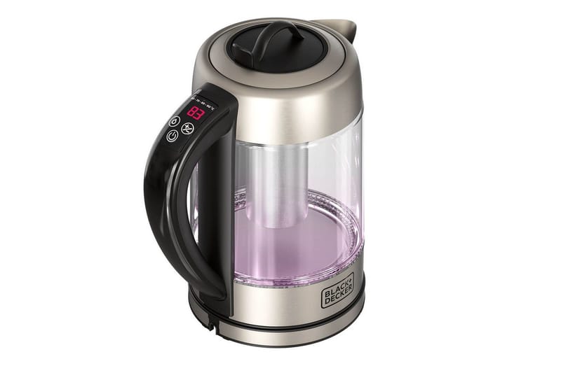 Vannkoker Black+Decker i Glass med Te-filter 1.7L - Sølv - Servering & borddekking - Kjøkkenmaskin - Varme & koke - Vannkoker