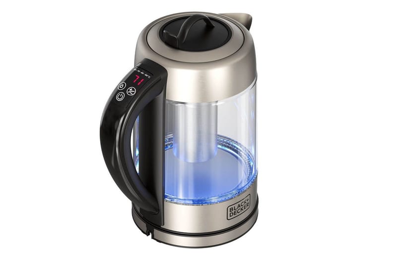 Vannkoker Black+Decker i Glass med Te-filter 1.7L - Sølv - Servering & borddekking - Kjøkkenmaskin - Varme & koke - Vannkoker