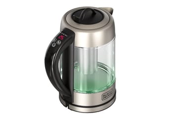 Vannkoker Black+Decker i Glass med Te-filter 1.7L - Sølv - Servering & borddekking - Kjøkkenmaskin - Varme & koke - Vannkoker