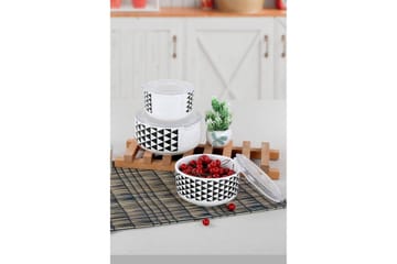 Oppbevaringsbokser 6-pk - Hvit/Svart - Servering & borddekking - Kjøkkenprodukter - Bokser & syltetøyglass