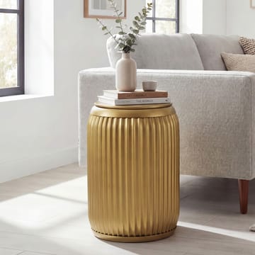 Carvik rundt sidebord i metall med avtakbar bordplate - gull - Servering & borddekking - Kjøkkenprodukter - Bokser & syltetøyglass