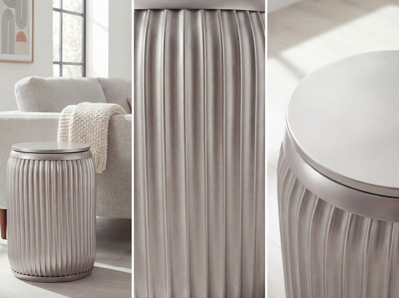 Carvik rundt sidebord i metall med avtakbar bordplate - sølv - Servering & borddekking - Kjøkkenprodukter - Bokser & syltetøyglass