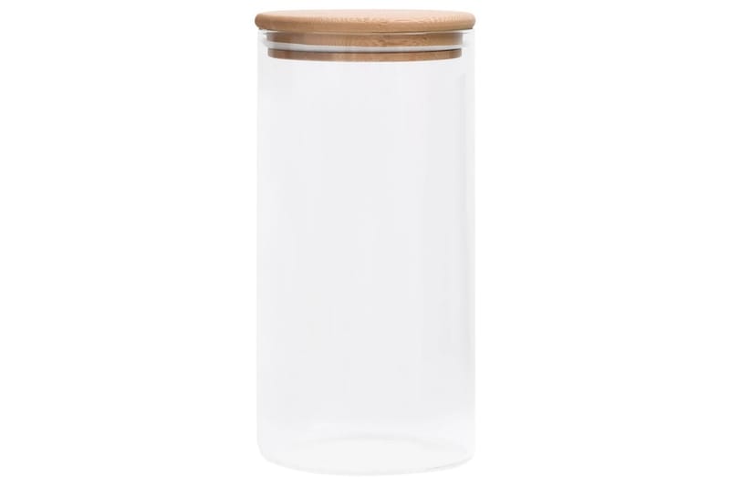 Glasskrukker med bambuslokk 4 stk 1200 ml - Gjennomsiktig - Oppbevaring til småting - Oppbevaringsboks - Bokser & syltetøyglass