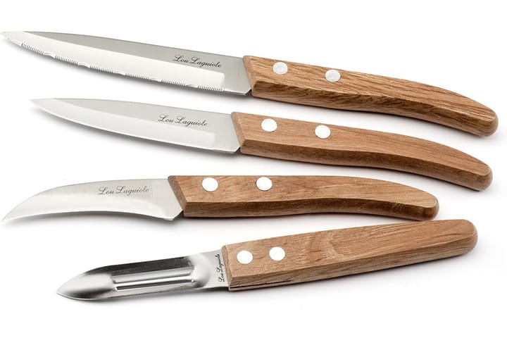 Wood Skålsett 4-p - Lou Laguiole - Skallkniv - Kjøkkenknivar