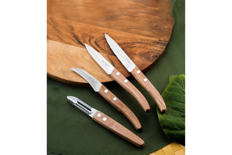 Wood Skålsett 4-p - Lou Laguiole - Kjøkkenknivar - Skallkniv