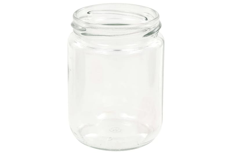 Syltetøyglass med hvite og røde lokk 48 stk 230 ml - Oppbevaring til småting - Oppbevaringsboks - Bokser & syltetøyglass