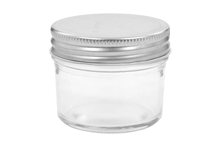 Syltetøyglass med sølve lokk 24 stk 110 ml - Oppbevaring til småting - Oppbevaringsboks - Bokser & syltetøyglass