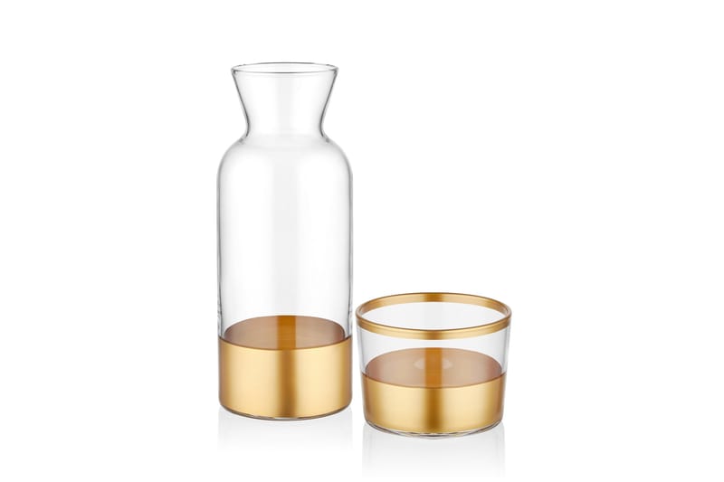 Vannkaraffel - Gull - Vannkaraffel - Glassmugge - Bokser & syltetøyglass