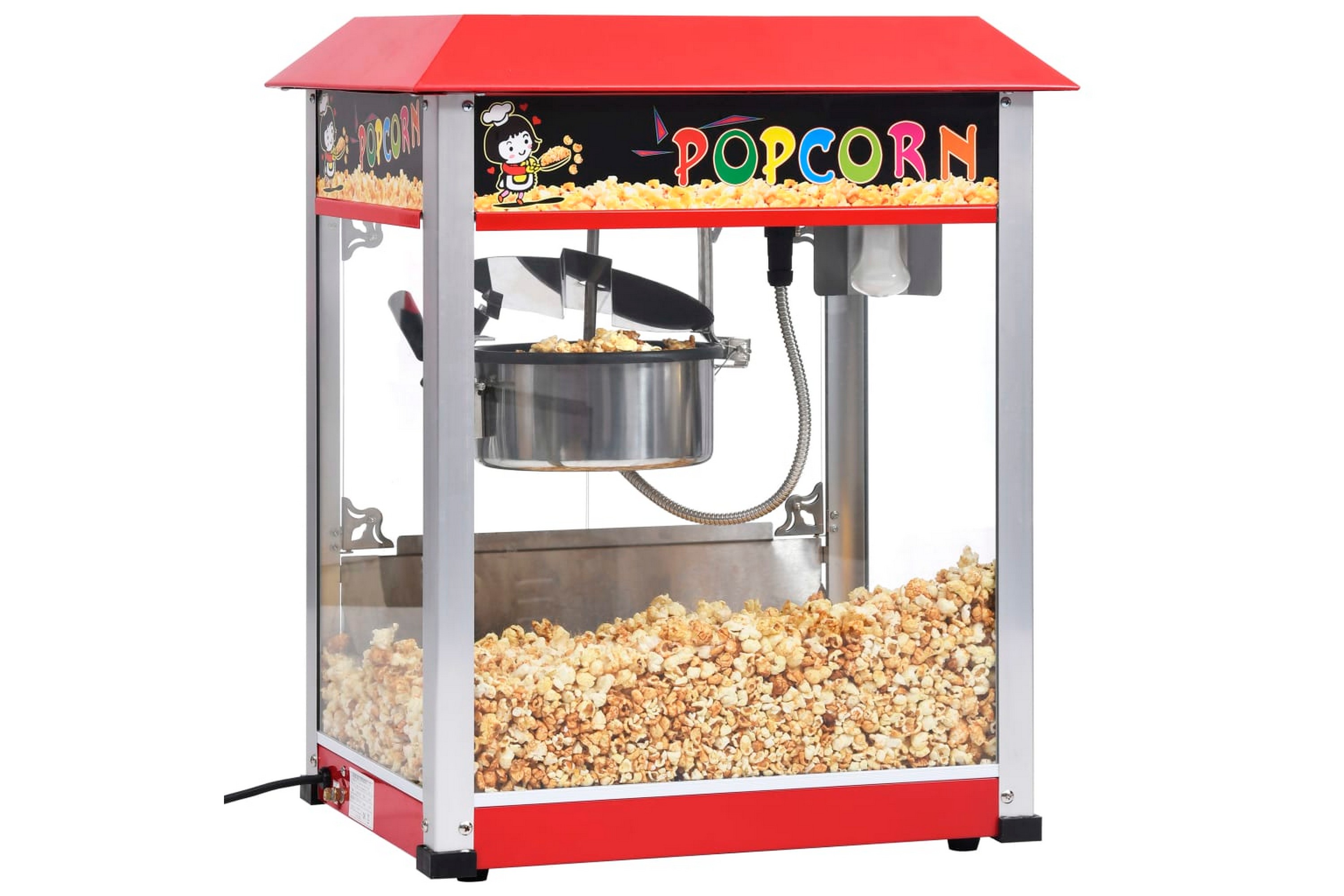 Be Basic Popcornmaskin med teflonbelagt kjele 1400 W - Rød