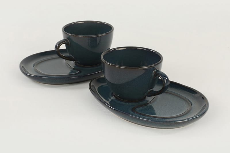 Kaffeservise 4-pk - Mørkeblå - Servering & borddekking - Mugger & kopper - Kaffekopp & kaffekrus