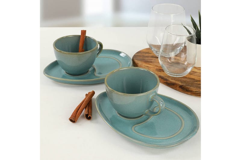 Kaffeservise 4-pk - Turkis - Servering & borddekking - Mugger & kopper - Kaffekopp & kaffekrus
