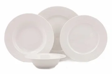Adine Middagsservice 24 Deler Porselen - Hvit - Servering & borddekking - Porselen